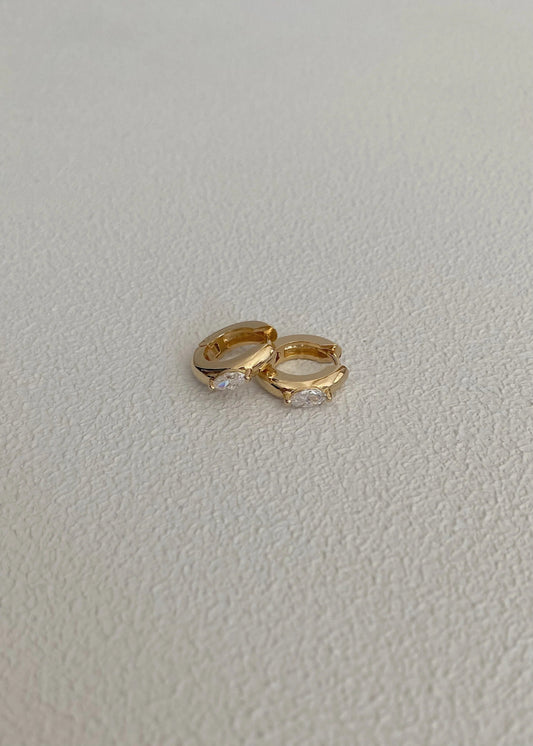 Crystal hoops earrings gold - Espace Skins Montreal