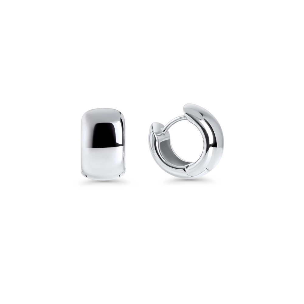 Elea Silver Huggie Earrings
